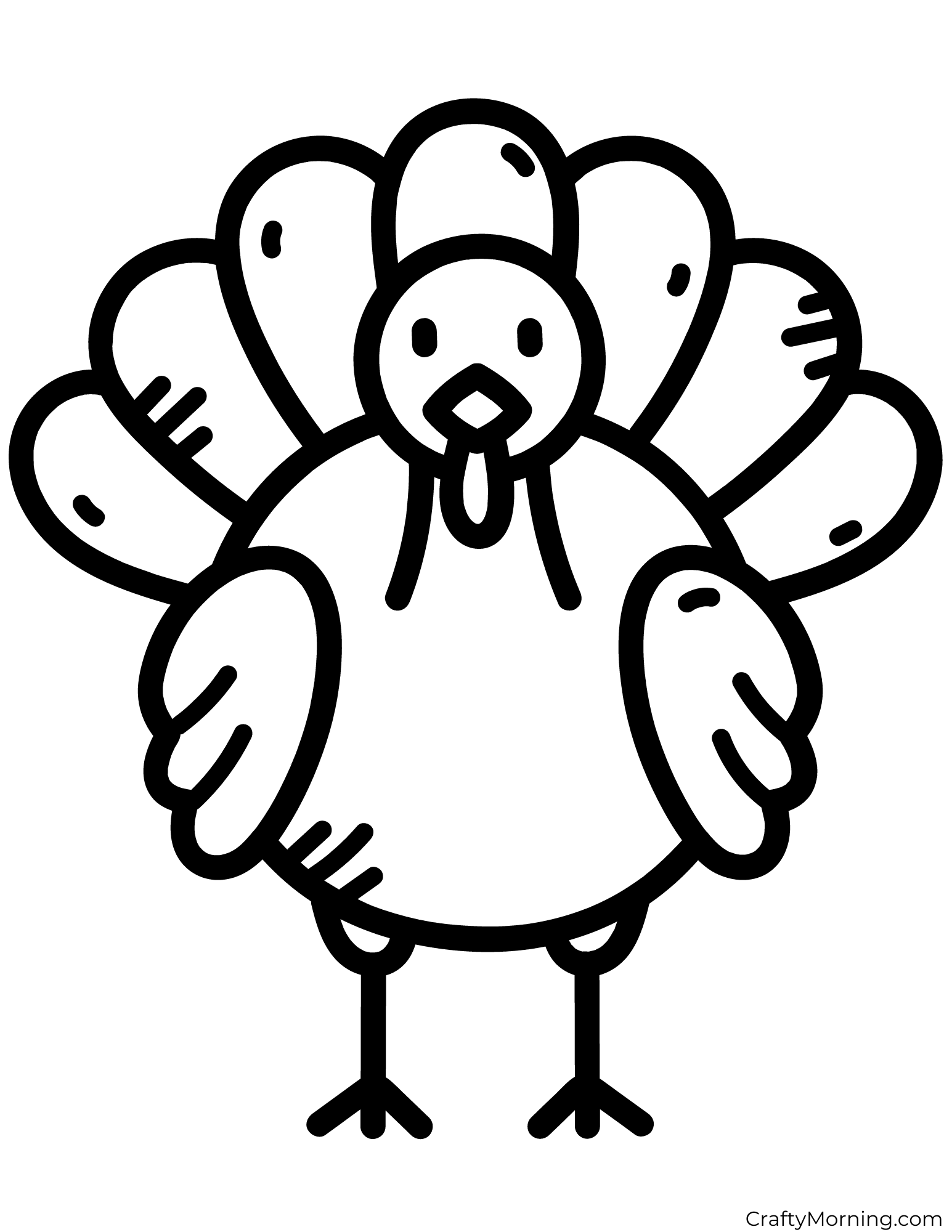 Turkey Template To Color Crafty Morning