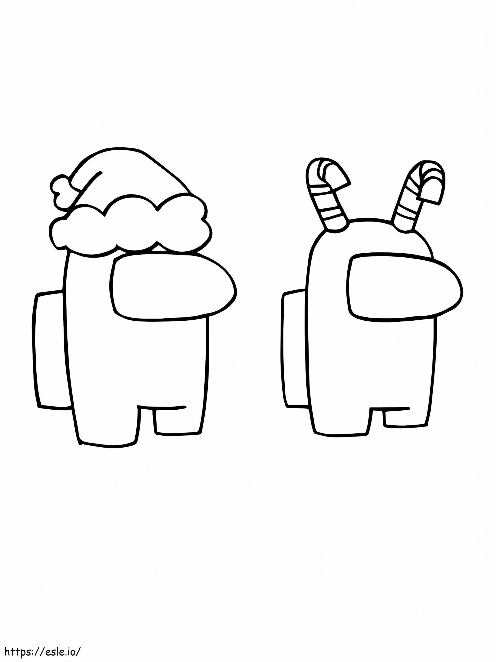 Two Among Us Santa Claus Coloring Page Coloring Page