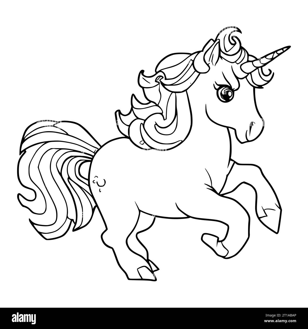 Unicorn Colouring Pages Cute Cut Out Stock Images Pictures Alamy