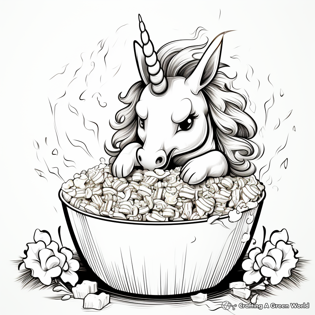 Unicorn Food Coloring Pages Free Printable 