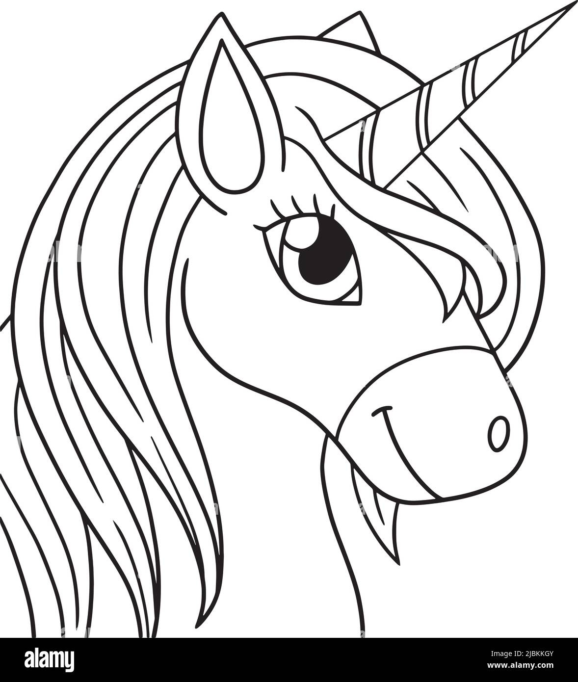Unicorn Head Isolated Coloring Page For Kids Stock Vector Image Art Alamy
