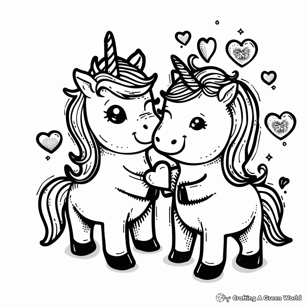 Unicorn Valentine Coloring Pages Free Printable 