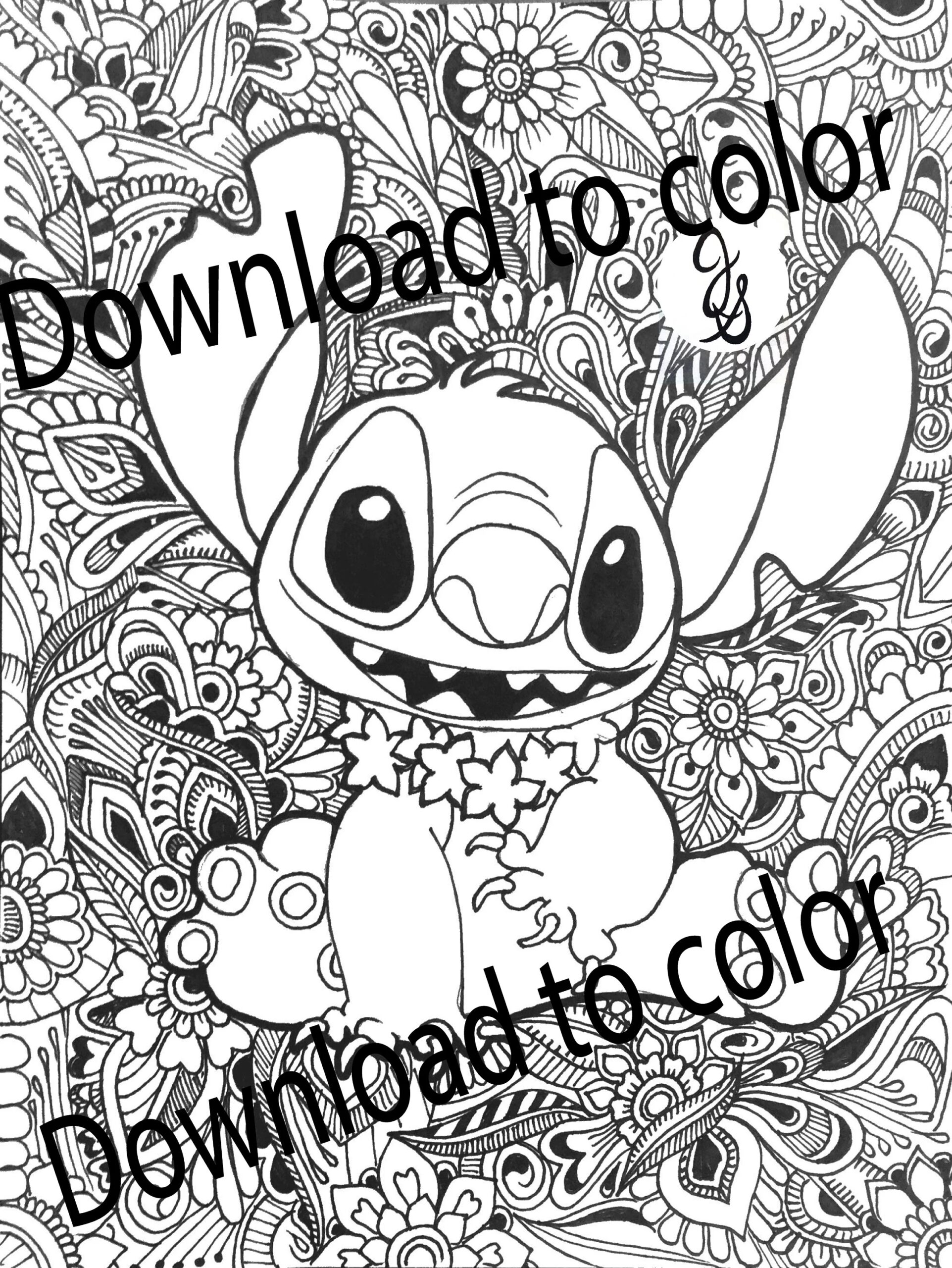 Vacation Stitch Coloring Page Etsy