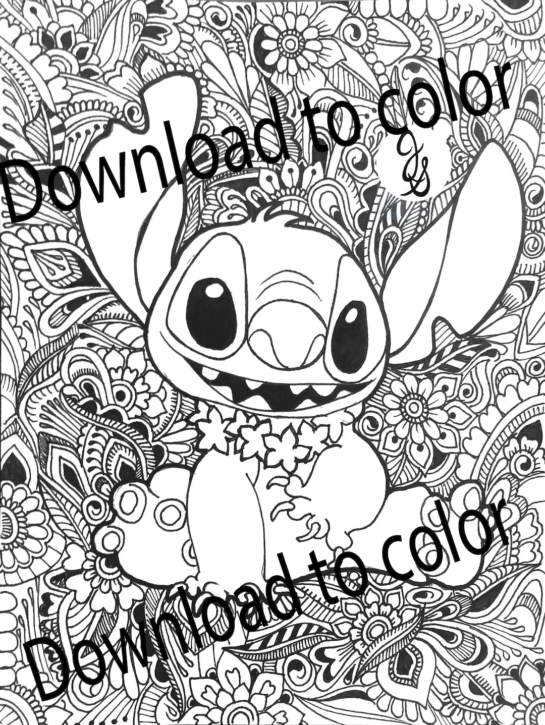 Vacation Stitch Coloring Page Etsy