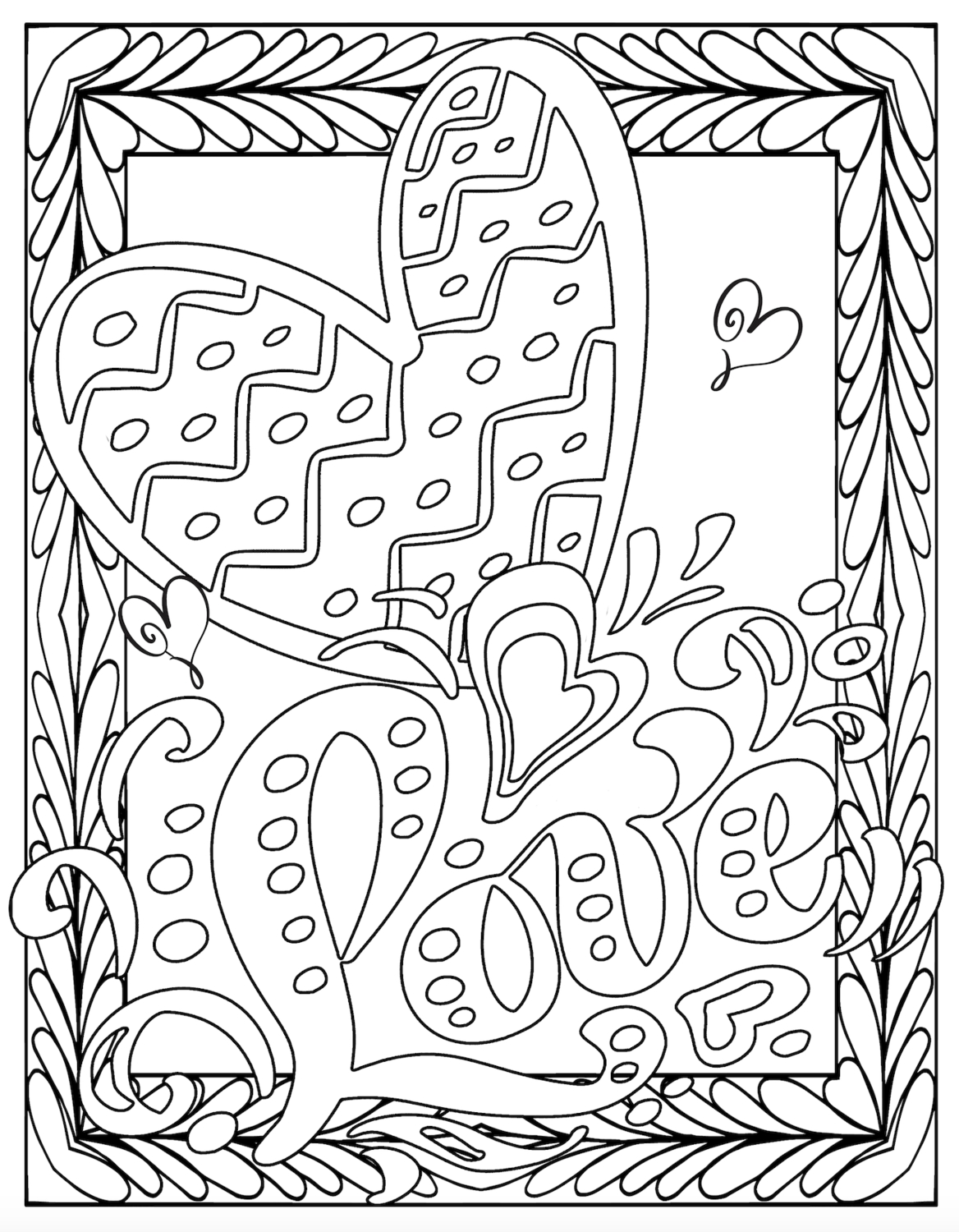 Valentine s Free Printable Love Coloring Pages