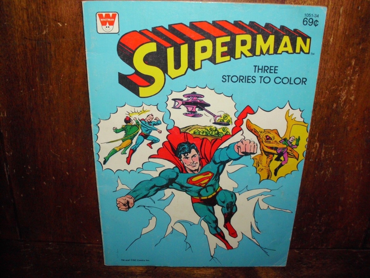 VINTAGE SUPERMAN COMICS TO COLOR COLORING BOOK JUSTICE LEAGUE RARE JLA NM 1981 EBay