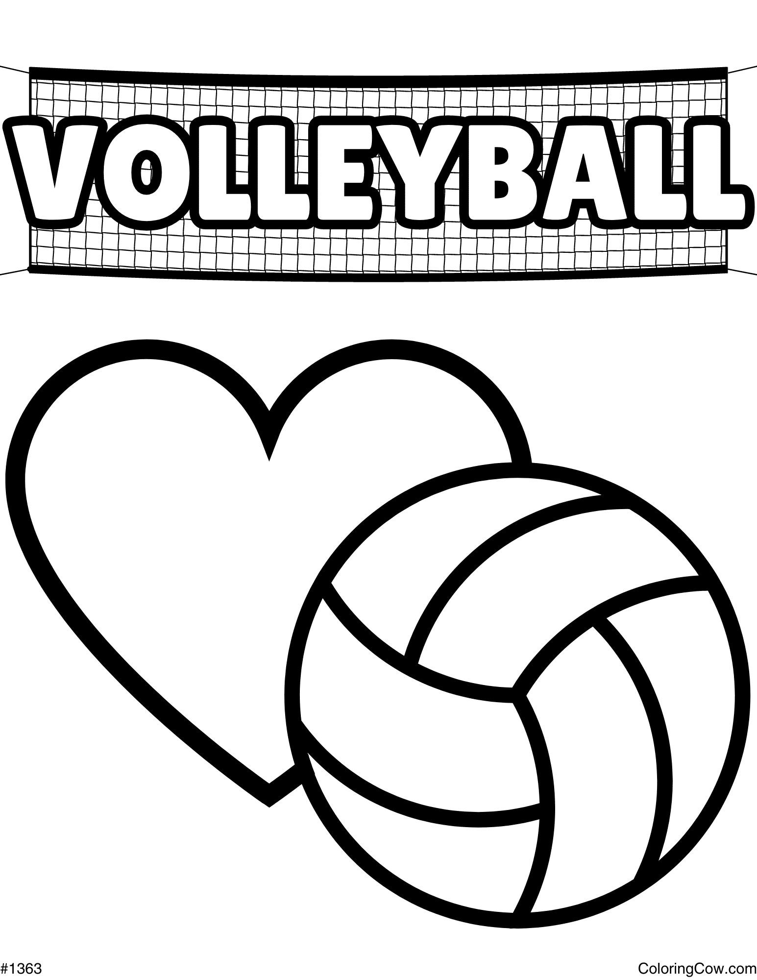 Volleyball Coloring Page Volleyball Coloring Page