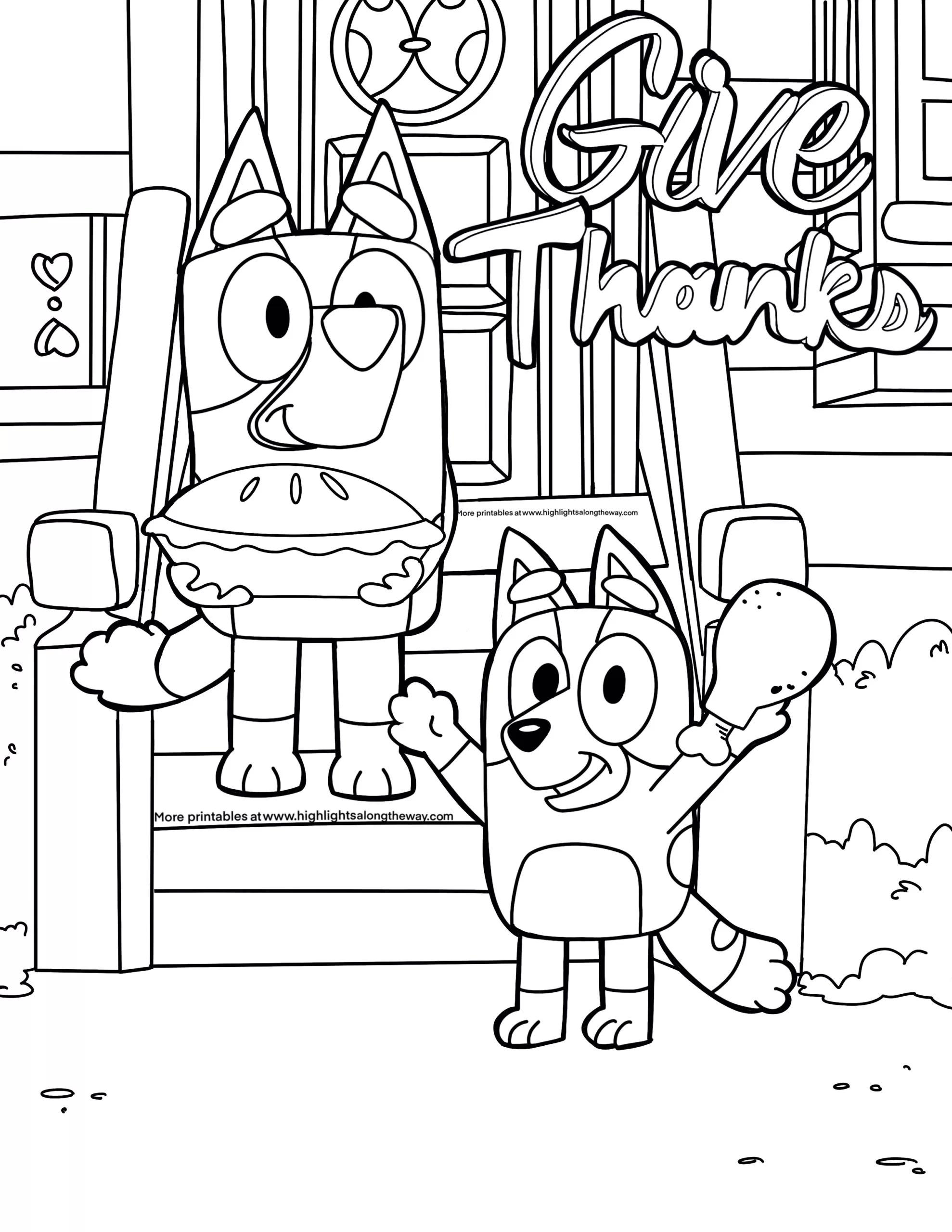 Was Looking For Thanksgiving Coloring Pages To Print Out And Came Across This It Feels So Wrong R bluey