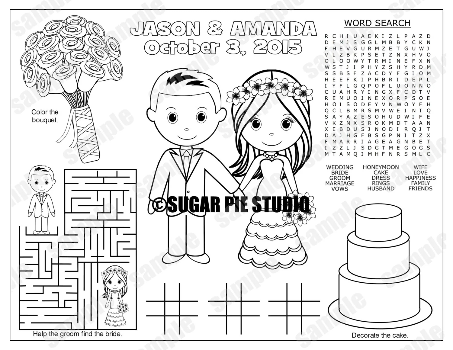 Wedding Activity Coloring Pages