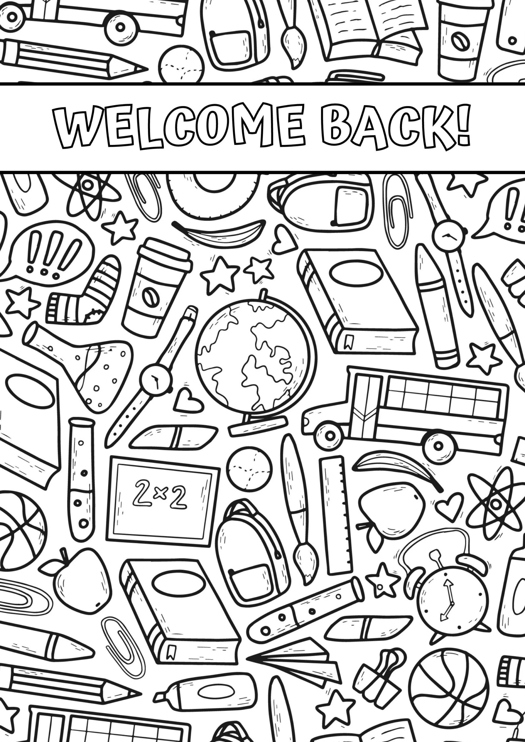 Welcome Back To School Coloring Pages Etsy