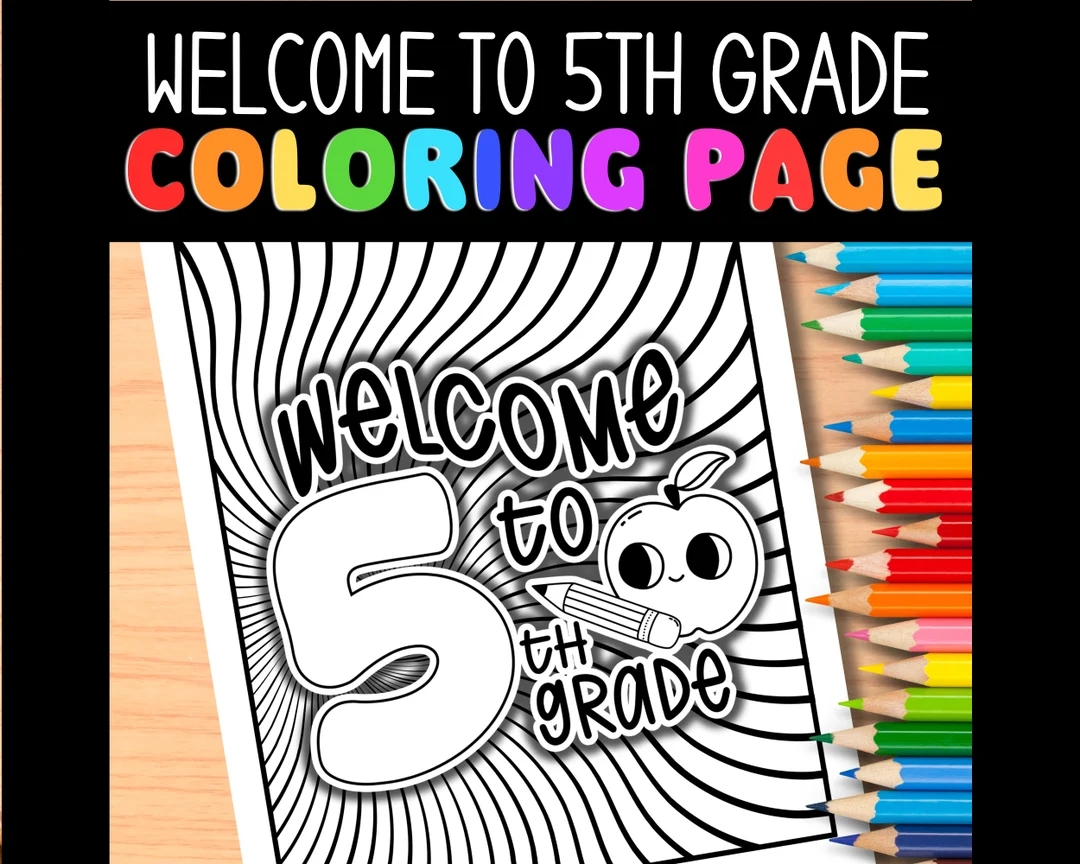 Welcome To 5th Grade Coloring Page Back To School Open House Teacher Printables Etsy
