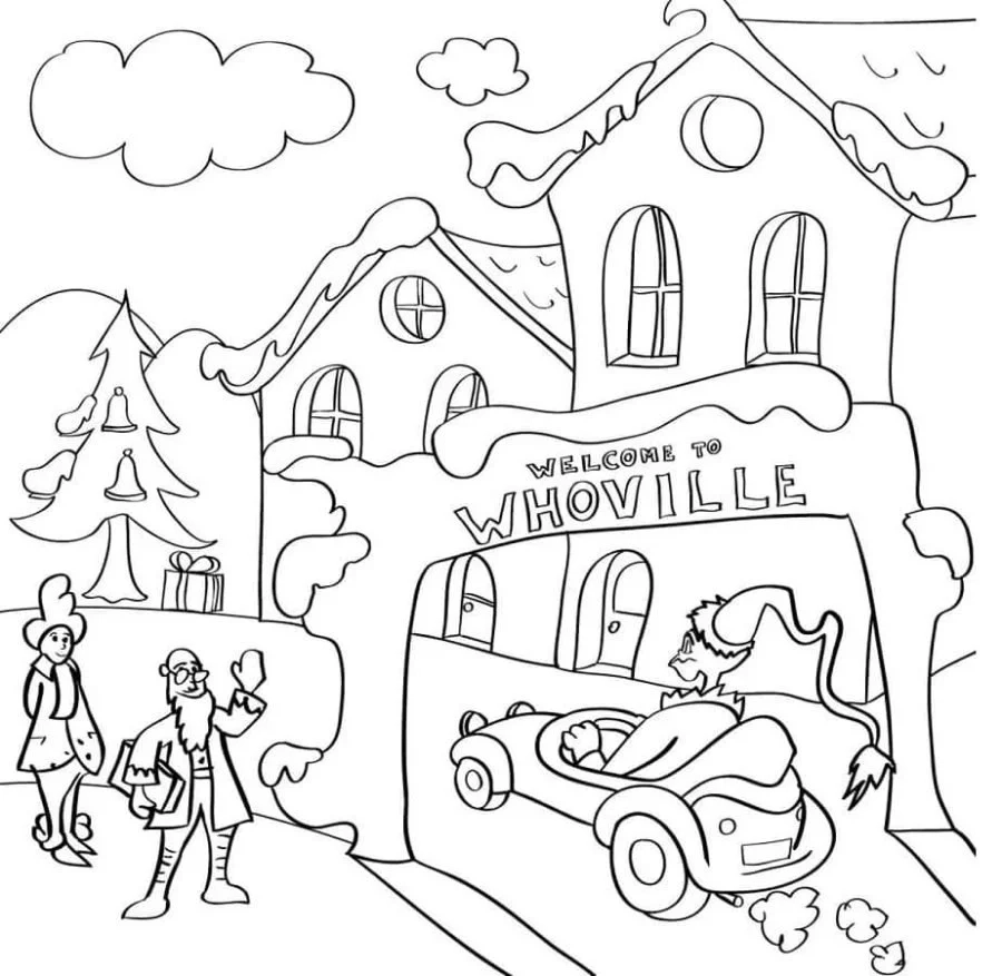 Whoville Coloring Pages To Print Free Printable Coloring Pages