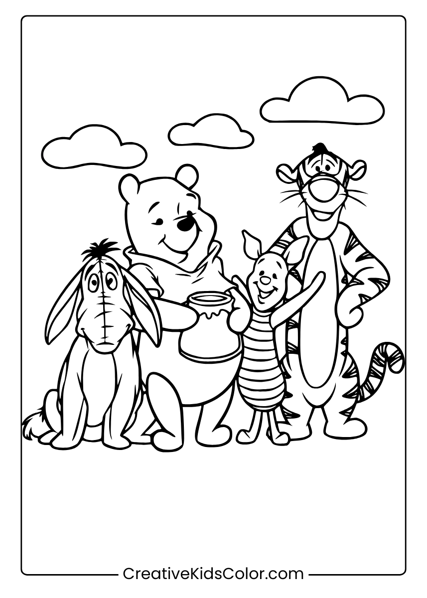 Winnie The Pooh Coloring Pages 25 Free Printable PDF 