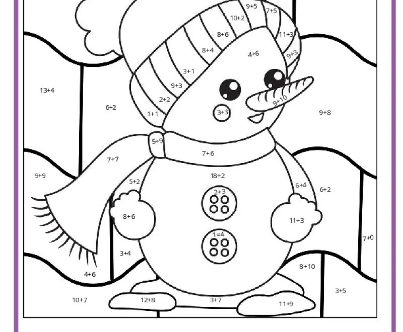 Winter Color By Number Pages K12 Math Worksheets