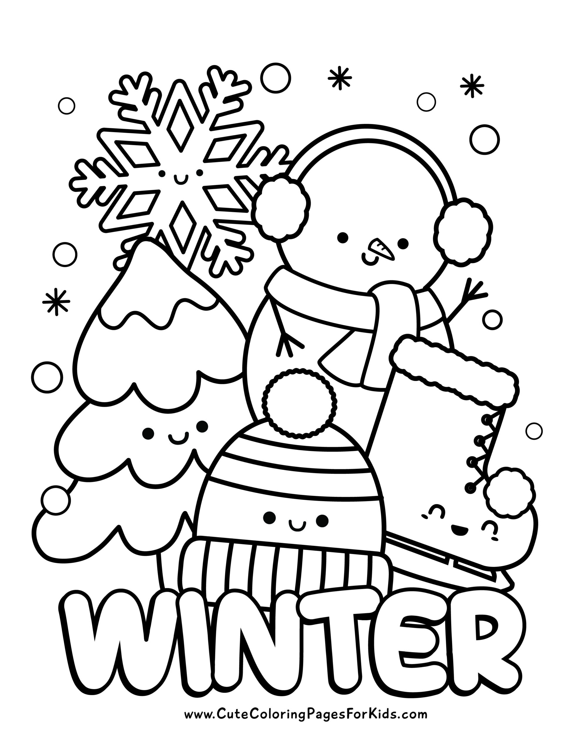Winter Coloring Pages Free Printable PDF Downloads Cute Coloring Pages For Kids