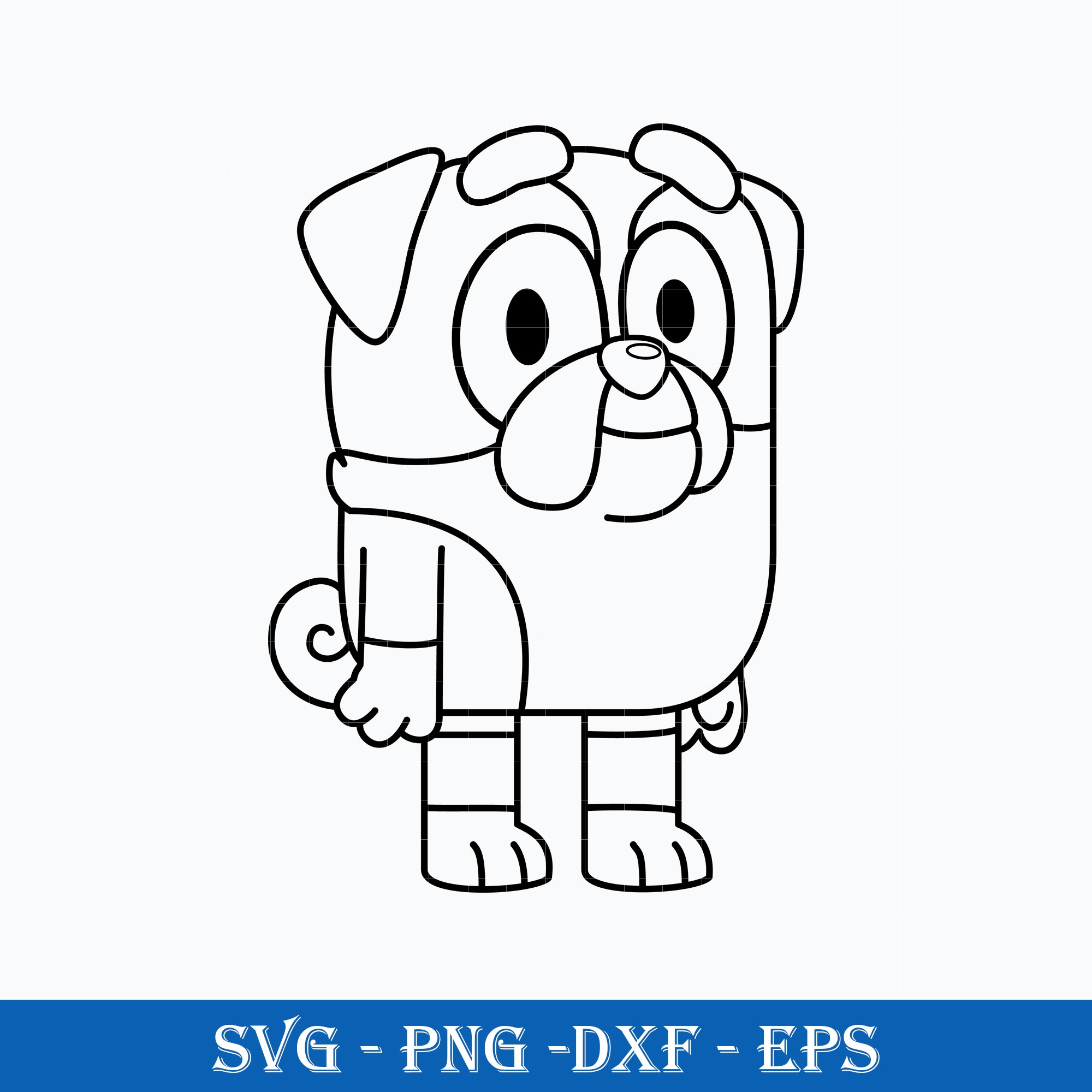 Winton Bluey Outline SVG Bluey SVG Cartoon SVG PNG DXF EPS Inspire Uplift