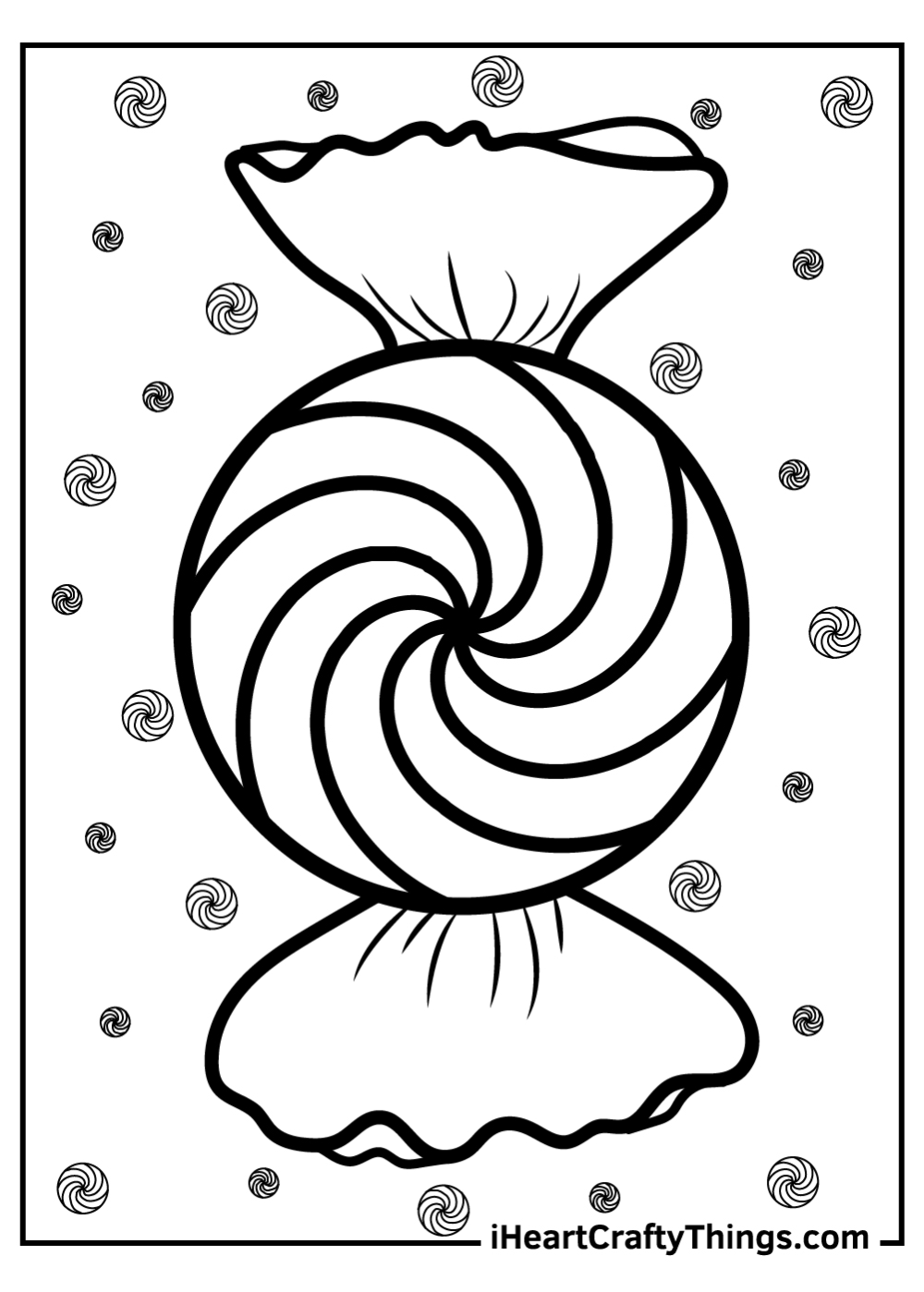 Wrapped Candy Coloring Page FREE Printable EBook