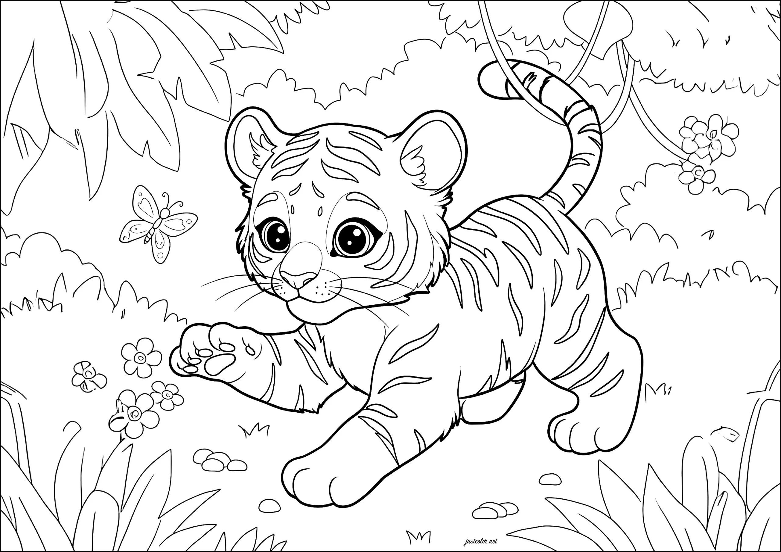 Cute Tiger Coloring Pages