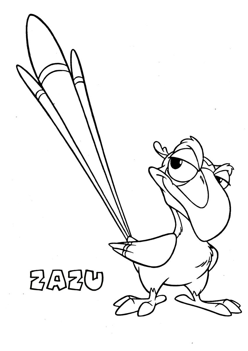 Zazu 2 The Lion King Coloring Page