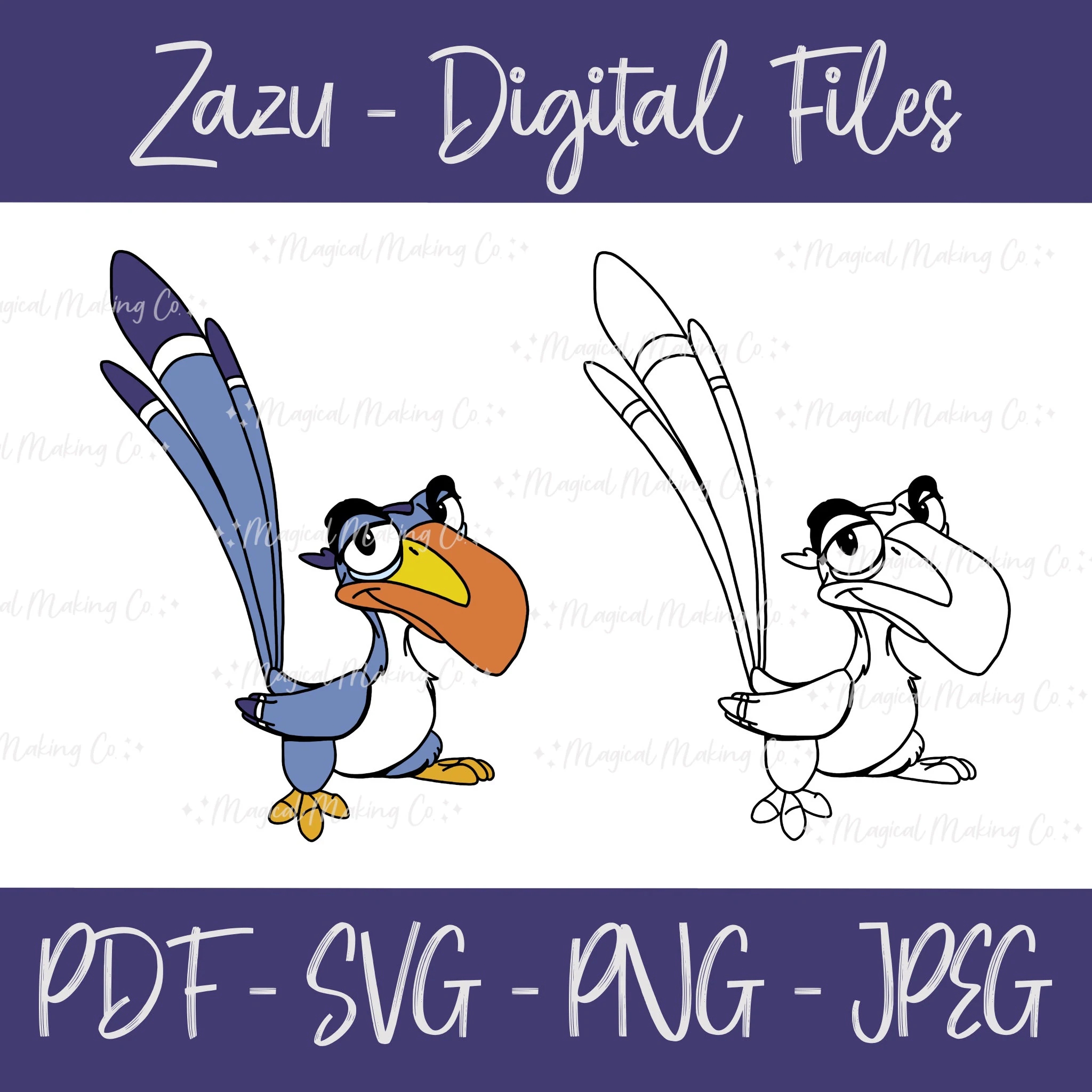 Zazu the Lion King Digital Files Svg pdf png jpeg The Lion King Coloring Pages kids Coloring Pages Etsy