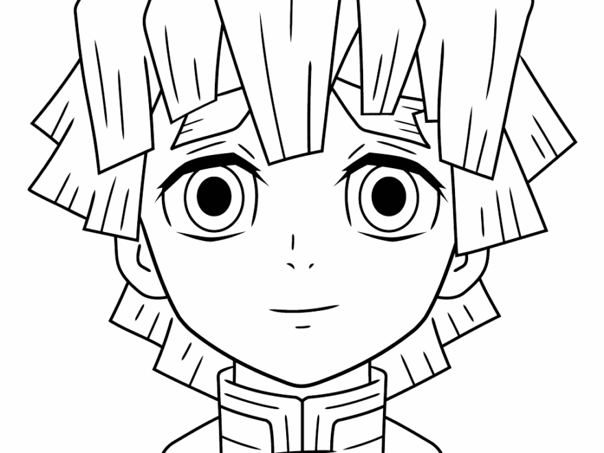 Zenitsu Agatsuma From Demon Slayer Coloring Page Easy Drawing Guides