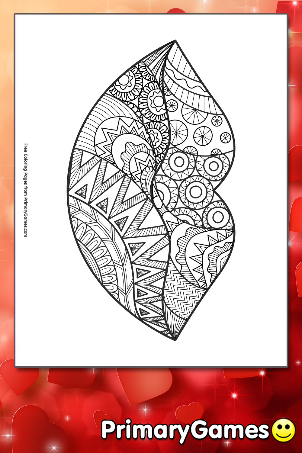 Zentangle Lips Coloring Page FREE Printable PDF From PrimaryGames