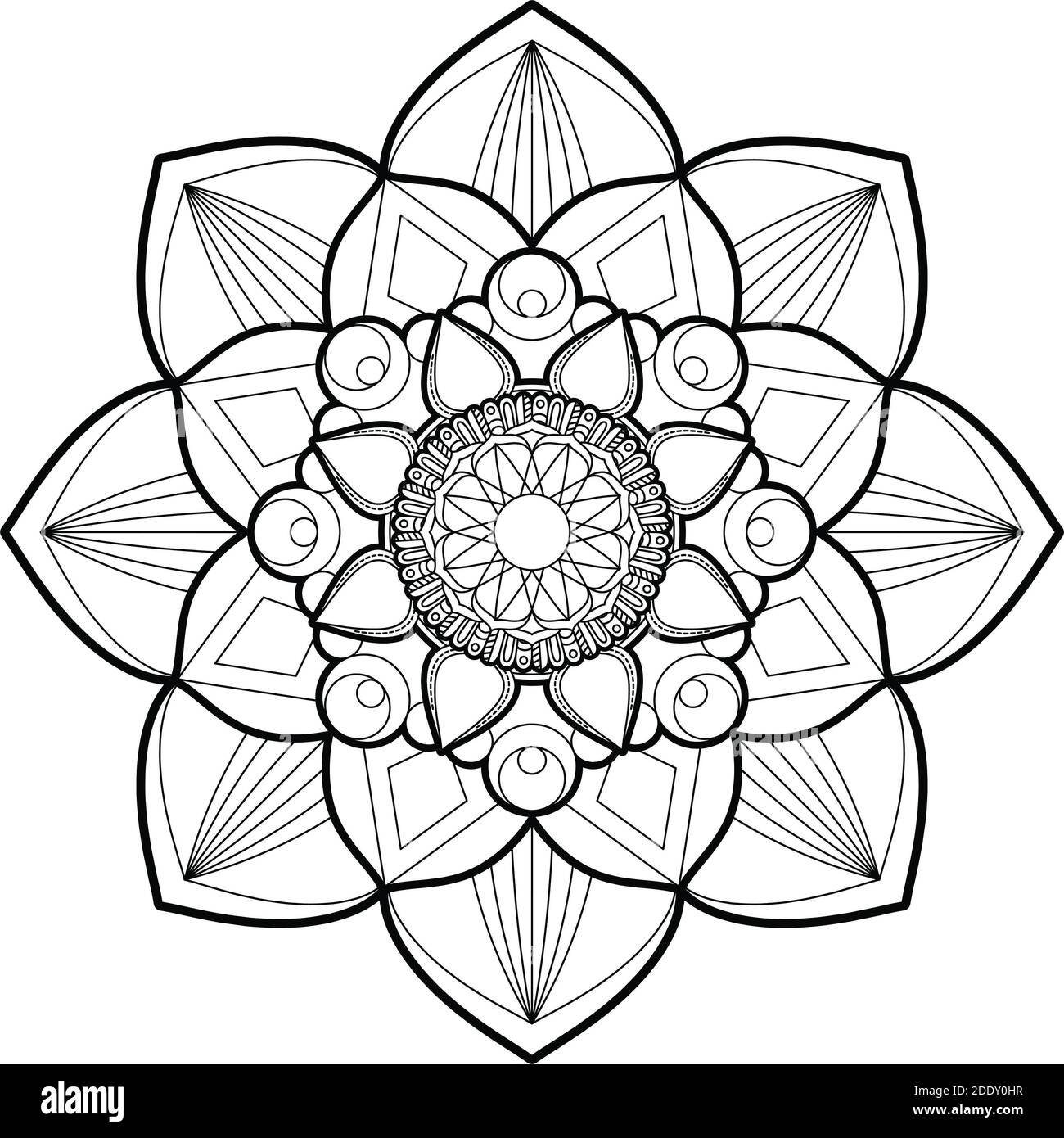 Zentangle Mandala For Coloring Page Stock Photo Alamy