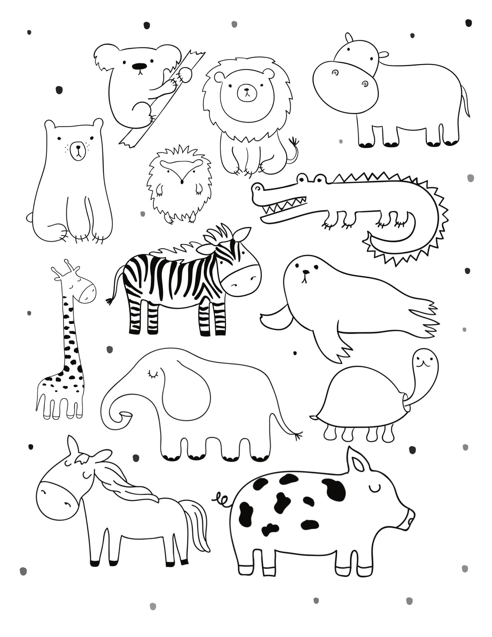Zoo Animal Coloring Page For Kids Printable Coloring Page Zoo Themed Coloring Printable Coloring Page animal Printable To Color Coloring Etsy